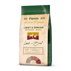 Корм для собак Fitmin dog MEDIUM/MAXI LIGHT&SENIOR LAMB & BEEF 12кг