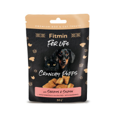 Fitmin For Life хрусткі подушечки з креветками та лососем для собак і котів 50г