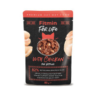 Fitmin For Life cat pouch для кошенят, філе курки в соусі 85г