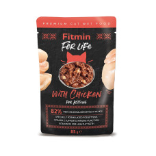 Fitmin For Life cat pouch для кошенят, філе курки в соусі 85г