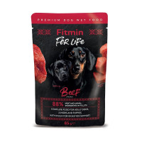 Fitmin For Life пауч для цуценят і дорослих собак яловичина з інуліном 85 г