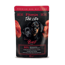 Fitmin For Life пауч для цуценят і дорослих собак яловичина з інуліном 85 г