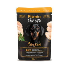 Fitmin For Life пауч для дорослих собак курка з травами 85 г